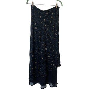 Vintage Rene Derhy Maxi Skirt Womens L Ditsy Floral Layered Y2K Whimsigoth Witch